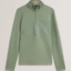 SIMONEA Dokulu Panelli Yarım Fermuarlı Modal Sweatshirt