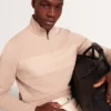 SIMONEA Dokulu Panelli Yarım Fermuarlı Modal Sweatshirt