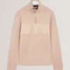 SIMONEA Dokulu Panelli Yarım Fermuarlı Modal Sweatshirt