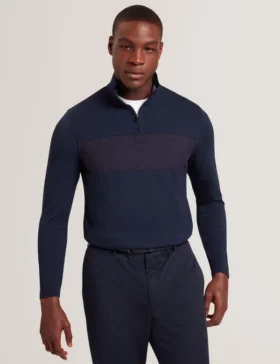 SIMONEAO Dokulu Panel Yarım Fermuarlı Modal Sweatshirt