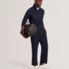 SIMONEAO Dokulu Panel Yarım Fermuarlı Modal Sweatshirt