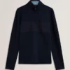 SIMONEAO Dokulu Panel Yarım Fermuarlı Modal Sweatshirt