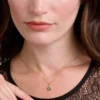 SOLTELL Tek Taşlı Işıltılı Kristal Kolye