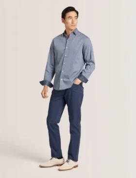 SOREN UZUN KOL CLAROT DESENLİ GÖMLEK Koyu Denim