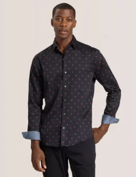 SOREN UZUN KOLLU PAPATYA DESENLİ GÖMLEK Black Beauty