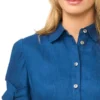STINA Keten Chambray Mini Gömlek Elbise