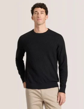 T STITCH UZUN KOLLU CREW YAKALI KAZAK Black Beauty