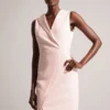 TILOLAH V Yaka Bodycon Midi Elbise