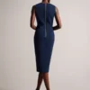 TILOLAH V Yaka Bodycon Midi Elbise