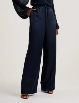UMAIBO Saten Geniş Paça İpli Jogger Pantolon
