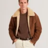WALD Shearling Deri Aviator Ceket