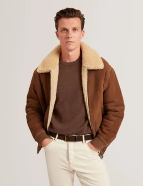 WALD Shearling Deri Aviator Ceket