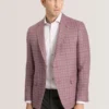 WINFRED Ekose İpek Karışımlı Dokuma Blazer