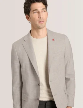 WINFRED Karışık Ekose Yünlü Terzi Dikişli Blazer