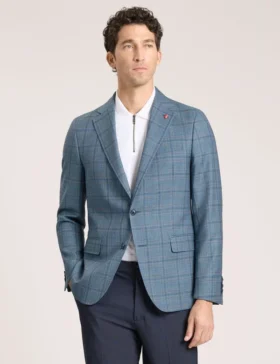 WINFRED Karışık Ekose Yünlü Terzi Dikişli Blazer