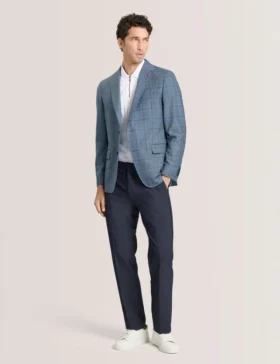 WINFRED Karışık Ekose Yünlü Terzi Dikişli Blazer