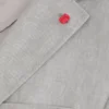 WINFRED Tek Sıralı İki Düğmeli Çentikli Düz Ön Keten Takım Elbisesi