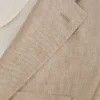 WINFRED Tek Sıralı İki Düğmeli Çentikli Düz Ön Keten Takım Elbisesi