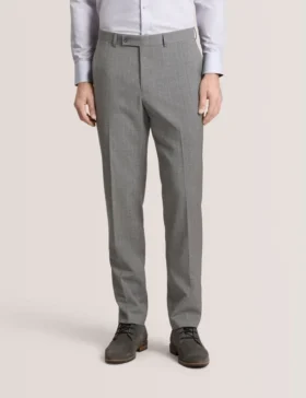 WINTER-STRIPE Çizgili Yün Modern Kesim Takım Elbise Pantolonu