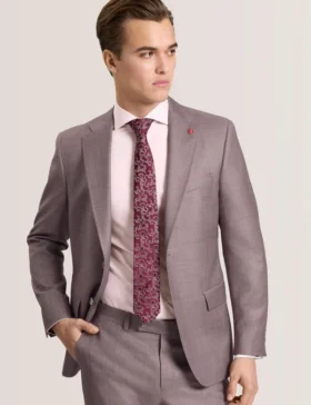 WRIGHT Sharkskin Yün Modern Kesim Takım Elbise Ceketi