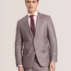 WRIGHT Sharkskin Yün Modern Kesim Takım Elbise Ceketi