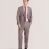 WRIGHT Sharkskin Yün Modern Kesim Takım Elbise Ceketi