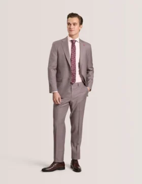 KIŞlık Sharkskin Yün Modern Kesim Takım Elbise Pantolonu